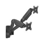 GAMEON Economy Spring-Assisted Wall Mounted Dual Monitor Arm Stand & Mount For Gaming & Office Use (17" - 32") Each Arm Up To 9 Kg-Black - Image 3