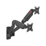 GAMEON Economy Spring-Assisted Wall Mounted Dual Monitor Arm Stand & Mount For Gaming & Office Use (17" - 32") Each Arm Up To 9 Kg-Black