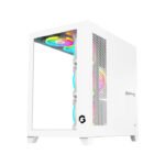 GameOn Emperor Arctic Series Mid Tower Two Panel Front & Left Side Tempered Glass Case with 7 ARGB Fans - White - Image 2
