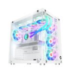 GameOn Emperor Arctic II Series Mid Tower Two Panel Front & Left Side Tempered Glass Case with 7 ARGB Fans - White - Image 2