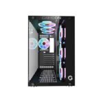 GameOn Emperor Arctic II Series Mid Tower Two Panel Front & Left Side Tempered Glass Case with 7 ARGB Fans - Black - Image 3