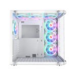 GameOn Emperor Arctic III Series Mid Tower Two Panel Front & Left Side Tempered Glass Case with 7 ARGB Fans - White - Image 2