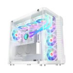 GameOn Emperor Arctic III Series Mid Tower Two Panel Front & Left Side Tempered Glass Case with 7 ARGB Fans - White - Image 3