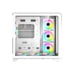 GameOn Infinity Series Digital Display Screen Mid Tower Three Panel Front,Top & Left Side Tempered Glass Case With 7 RGB Fans - White - Image 2