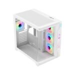 GameOn Pulse Series ARGB ATX Mid Tower Gaming PC Case With (7 ARGB Fans Included) - White - Image 2