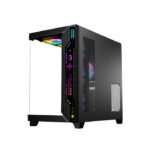 GameOn Pulse Series Mid Tower Two Panel Front & Left Side Tempered Glass Case With 7 RGB Fans - Black - Image 2
