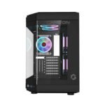 GameOn Valkyrie Series Mid Tower Two Panel Front & Left Side Tempered Glass Case With 3 RGB Fans - Black - Image 2