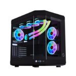 GameOn Valkyrie Series Mid Tower Two Panel Front & Left Side Tempered Glass Case With 3 RGB Fans - Black