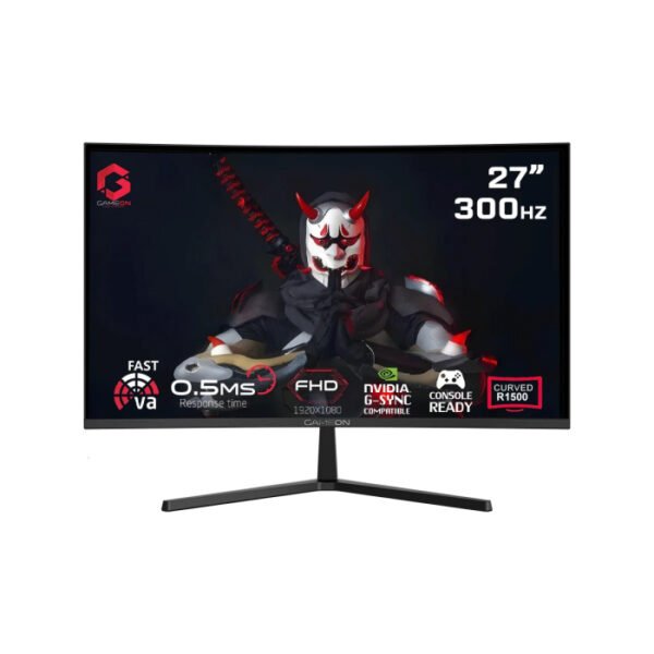 Gameon 27" FHD VA 300Hz 0.5ms Curved Gaming Monitor R1500 HDMI 2.1- Black