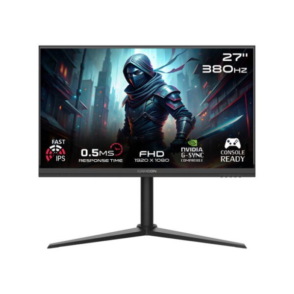 Gameon MidNight Pro Series 27" FHD (1920x1080) IPS 380Hz 0.5ms HDR Ready, HDMI 2.1 Adjustable Stand, Gaming Monitor - Black