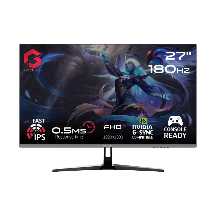 gops27180ips_0000_1 Gameon Pro Series 27" FHD IPS 180Hz 0.5ms, HDMI 2.1, Display Port 1.4 With AMD FreeSync & Nvidia G-Sync Gaming Monitor - Image 1
