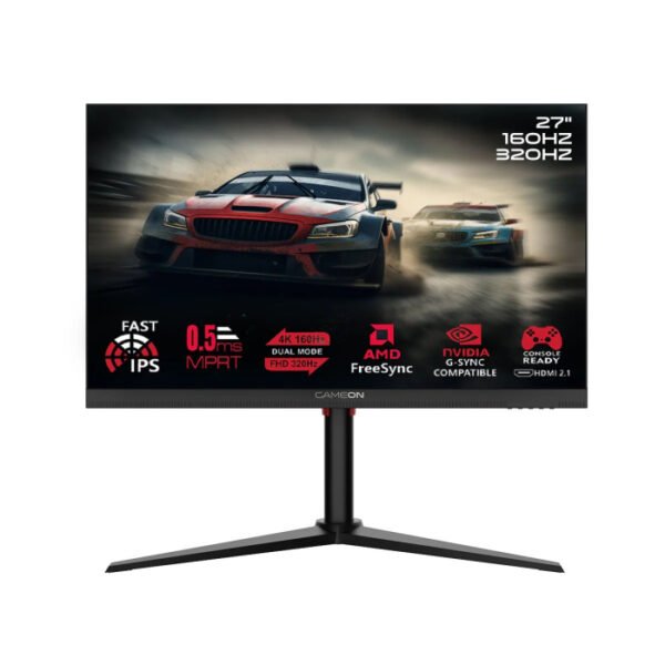 GameOn Switch X Series 27" IPS Dual Mode (4K 160Hz & FHD 320Hz) 0.5ms HDMI 2.1, With AMD FreeSync & Nvidia G-Sync Compatible - Black