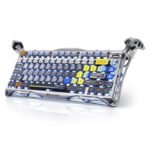 GravaStar Mercury K1 Pro 75% Wireless Mechanical Gaming Keyboard For Windows XP & Above/Mac - Interstellar Silver