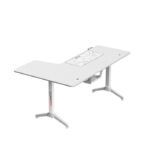 Gamax-R Gaming Table (L-Shaped), Heavy Weight Legs with Mousepad (160*100*75cm) - White - Image 3