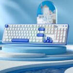 Redragon FAYE K685 PRO 104 Keys, 3-Modes, 100% Wireless Gasket RGB Mechanical Gaming Keyboard, Linear Red Switch-Klein Blue/Oia White - Image 2