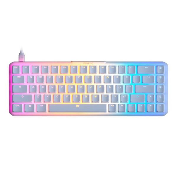 Fnatic Streak65 LP Ultra Fast Low Profile Switches DoubleShot PBT Key Caps 65% Compact Mechanical Keyboard - White