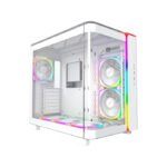 Montech King95 Pro Mid Tower Two Panel Front & Left Side Tempered Glass Case with 6 RGB Fans - White