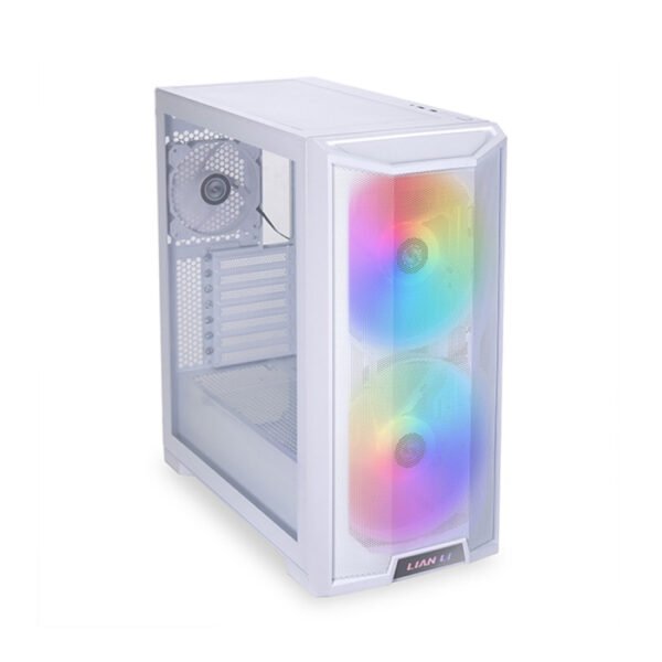 LIAN LI Lancool 215 Mid-Tower Tempered Glass Side Panel Case with 2 Fan - White