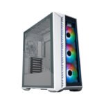 Cooler Master MasterBox 520 Mid Tower Front Removable Top Tempered Glass Side Panel Case with 4 ARGB Fans - White