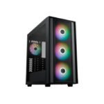 Cooler Master MB600 ARGB Mid Tower Case, Optimized Airflow, 140mm Sickleflow Fans - Black - Image 3