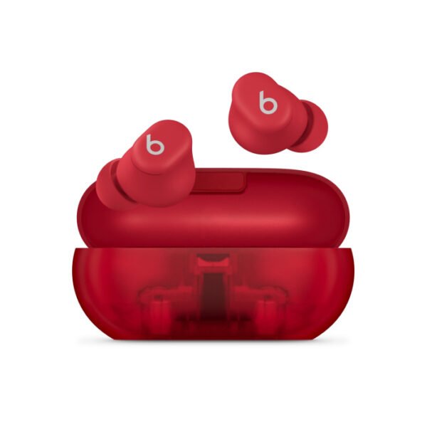 Beats Solo Buds - Wireless Bluetooth Earbuds, 18 Hours of Battery Life, Apple & Android Compatibility, Built-in Microphone - Transparent Red