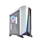 Corsair Carbide Series SPEC-OMEGA RGB Mid-Tower Steel Plastic Side Tempered Glass Panel Case With 2 RGB Fans - White
