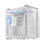 Asus TUF Gaming GT502 PLUS Mid Tower Steel Plastic TG Front Side & Left Side Tempered Glass Panel Case with 4x RGB Fans - White