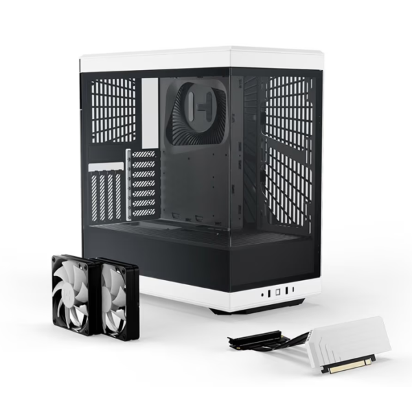 HYTE Y40 Mid Tower Two Panel Front & Left Side Tempered Glass Case With 2 Fan - Black/White