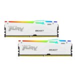 Kingston Fury Beast White RGB 32GB (2x16GB) 6000MT/s DDR5 CL30 DIMM Desktop Gaming Memory Kit of 2 AMD Expo/Intel XMP, White | KF560C30BWEAK2-32
