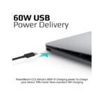 Promate Power Beam-CC2 Blue 60W Power Delivery Enabled USB-C to USB-C Data Sync & Charge Cable - Black - Image 2