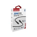 Promate PowerLink 20W Power Delivery Ultra Fast USB-C to Lightning Soft Silicone Cable - Black - Image 2