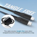 Promate PowerLink 20W Power Delivery Ultra Fast USB-C to Lightning Soft Silicone Cable - Black - Image 3