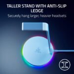 Razer Base Station V2 Chroma Headphone Headset Stand Holder: Chroma RGB Lighting, Taller Stand & Anti-Slip Ledge, USB Charging Ports, 3.5mm Port, Built-in DAC - Quartz - Image 3