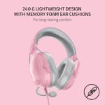 Razer BlackShark V2 X Esports 7.1 Surround Sound Wired Gaming Headset - For PC,PS4, Xbox One,Switch & Mobile Devices - Quartz Edition - Image 3