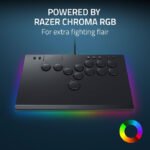 Razer Kitsune All-Button Arcade Controller: For PS5 / PlayStation 5 & PC, Low-Profile Optical Switches, Slim Form Factor, Removable Top Plate, Chroma RGB Lighting, USB Type C - Black - Image 2