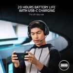 Razer Barracuda X Wireless/Bluetooth/Wired 7.1 Surround Sound Gaming Headset, Detachable Hyperclear Cardioid Mic,Upto 50 Hrs Battery Life For PC,PlayStation,Switch & Mobile Devices - Black - Image 2