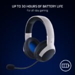 Razer Kaira HyperSpeed Wireless Gaming Headset for PlayStation: 50mm Drivers, HyperClear Cardioid Mic, Memory Foam Cushions, Bluetooth, 30 Hr Battery for PS5, PS4, PC, Mobile - White & Black - Image 2