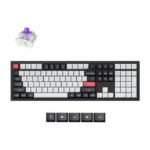Keychron Q6 HE QMK Wireless Keyboard Gateron double-rail magnetic switch 2.4 GHz / Bluetooth / Type-C wired (Arabic Layout)-Black/White - Image 3