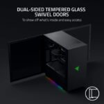 Razer Tomahawk ATX Tempered Glass Double Side Revolving Doors Vented Top Panel RGB Chroma Underground Lighting Gaming Case - Black - Image 3