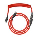 Glorious Coiled Keyboard Cable â€“ USB-C Artisan Cable for Mechanical Keyboard Crimson Red - Image 2