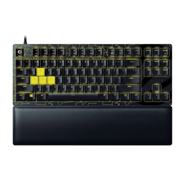 Razer Huntsman V2 TKL Gaming Keyboard: Fast Linear Optical Switches Gen2, Sound Dampeners, 8000Hz Polling Rate, Detachable Type-C Cable, UV-Coated Keycaps, Wrist Rest - ESL Edition