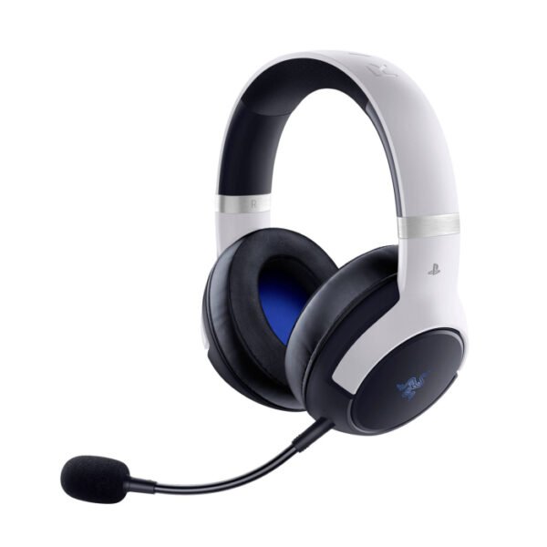 Razer Kaira Pro HyperSpeed Wireless Gaming Headset, with Haptics for PS5, Titanium 50mm Drivers, Oval Ear Cushions, Low Latency BT, Hybrid Mic, Up to 30H Battery Life, White/Black | RZ04-04030200-R3G1