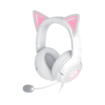 Razer Kraken Kitty V2 USB Wired RGB Gaming Headset: Chroma Kitty Ears, Stream Reactive Lighting, HyperClear Cardioid Mic, 7.1 Surround Sound For PC, PS4, PS5 - White