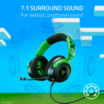 Razer Kraken V4 X Wired Gaming Headset: 40 mm Drivers, Cardioid Mic, Memory Foam Cushions, Chroma RGB Lighting, Type C & Type A Cable, for PC, Mac, PS5, Nintendo Switch - Minecraft Edition - Image 3