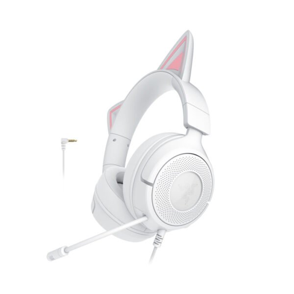 Razer Kraken Kitty V3 X Wired Gaming Headset For PC,Mac,PlayStation,Switch, Steam Deck & Smartphone -White Edition