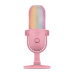 Razer Seiren V3 Chroma RGB USB Microphone: Stream & Game Reactive Lighting, Tap-to-Mute Sensor, Condenser Mic, Digital Gain Limiter & Shock Absorber - Quartz
