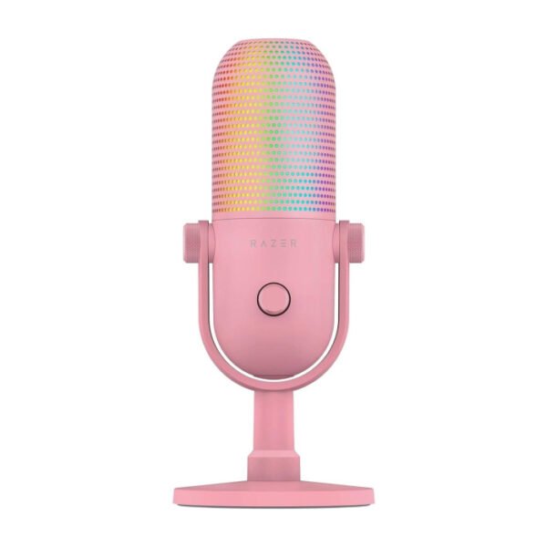 Razer Seiren V3 Chroma RGB USB Microphone: Stream & Game Reactive Lighting, Tap-to-Mute Sensor, Condenser Mic, Digital Gain Limiter & Shock Absorber - Quartz