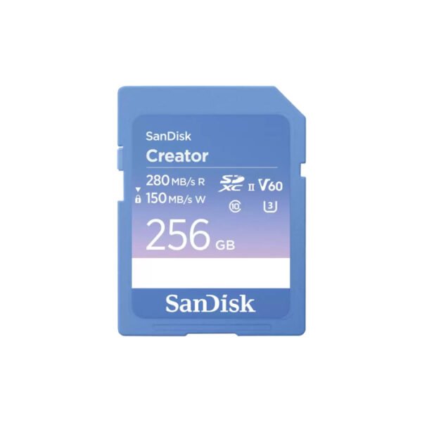 SanDisk Creator 256GB SD UHS-II Card, Up to 280MB/s Read Speed, V60, for DSLR & Mirrorless Cameras, 4K UHD & 6K Video Recording
