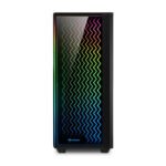 Sharkoon LIT200 RGB ATX 2xTempered Glass 2X ARGB Fans (1 Front & 1 Rear) ATX Mid Tower Case Black - Image 3