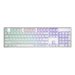 Cooler Master SK653 Full Sized Wireless/Bluetooth RGB Mechanical Keyboard With Low Profile Clicky Blue Switch - White